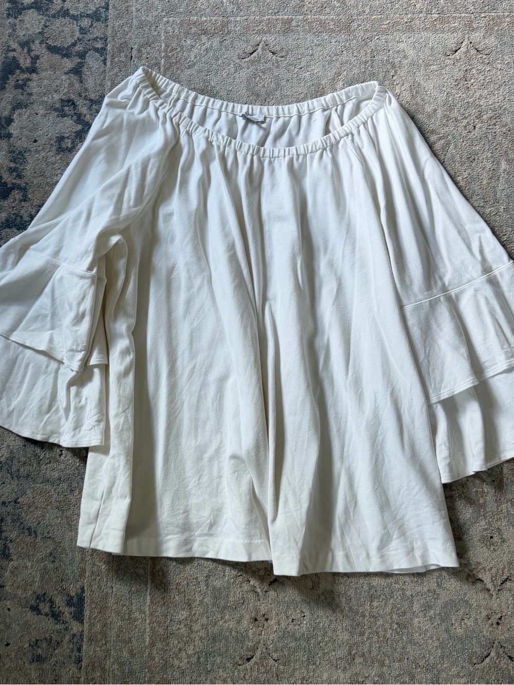 J. Jill 2x blouse White Off-the-Shoulder Flutter Sleeve Top
